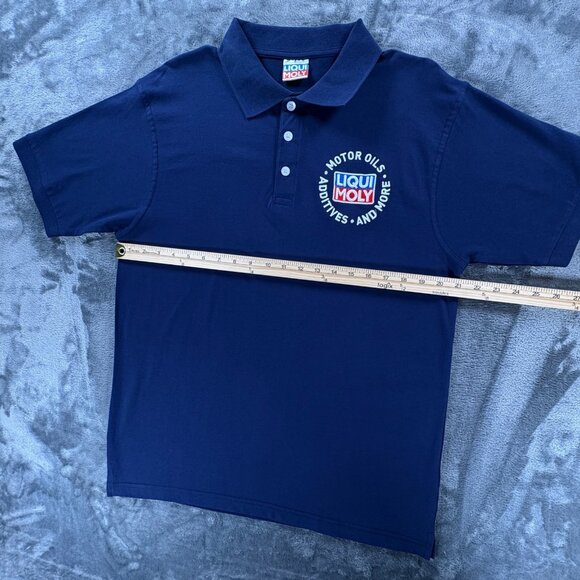 Liqui Moly Polo Shirt Men L Motor Oil Work Uniform Embroidered Germany Navy - Picture 6 of 7